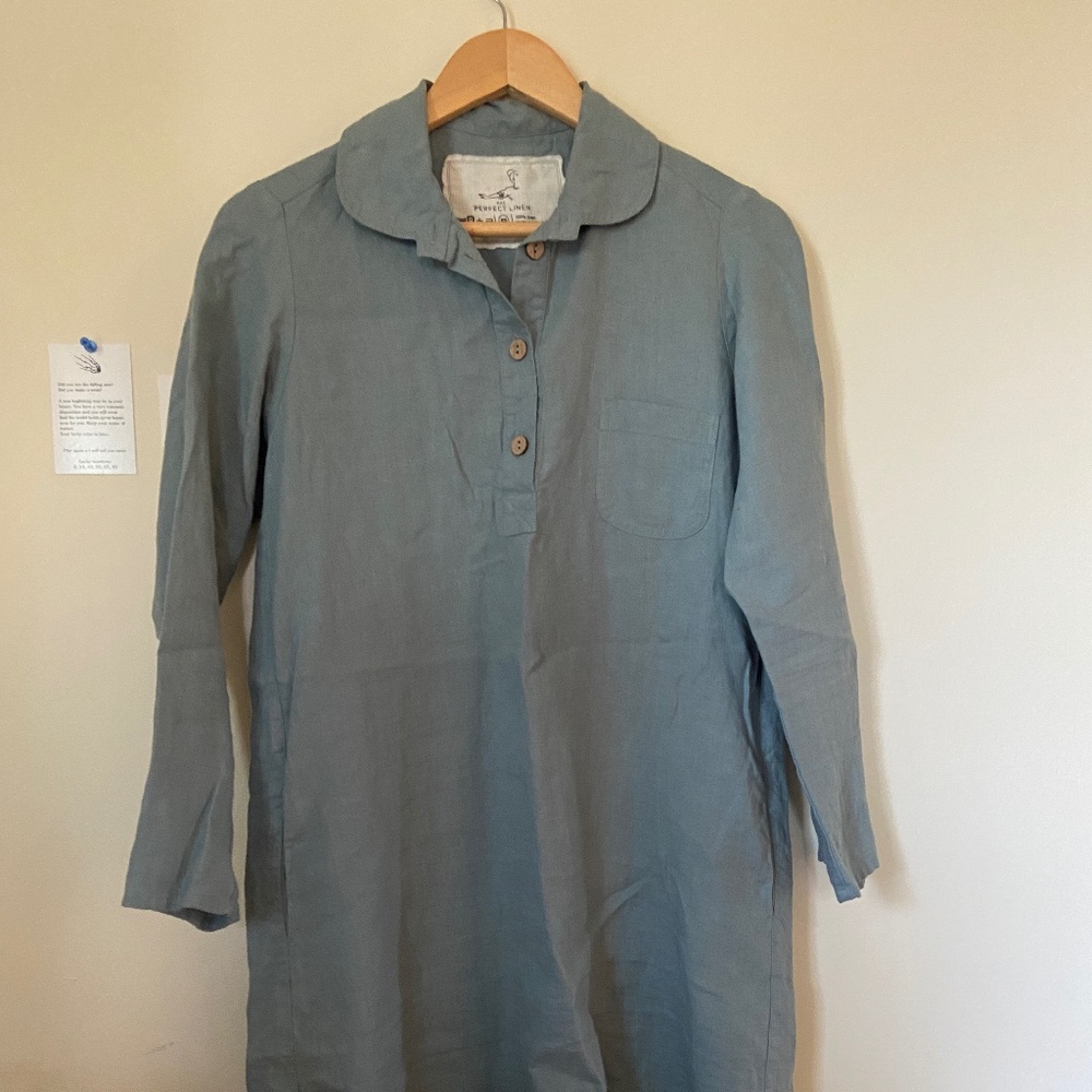 notPERFECTLINEN Elora Dress with Collar and Buttons